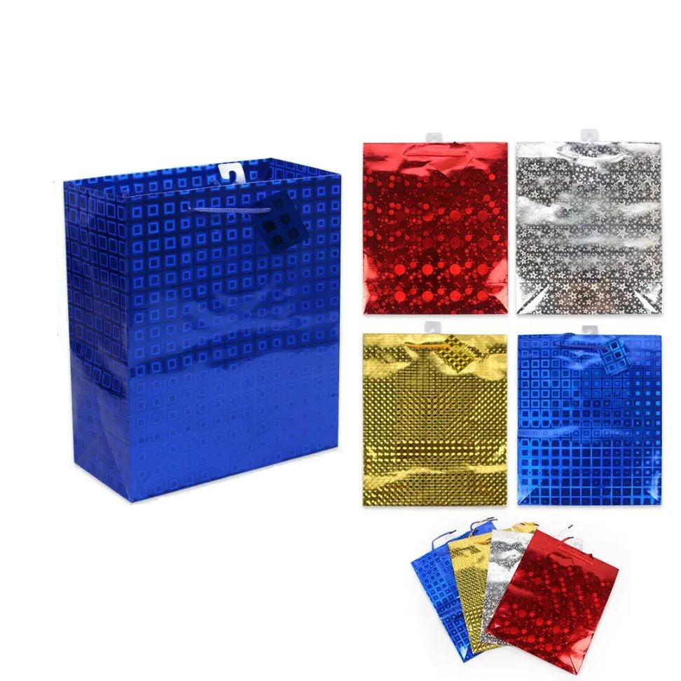 Holographic Foil Design Gift Bag, Large, 12pc Pack | Gift Bags
