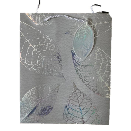 Silver Foil With Leaves Gift Bag A4 | Gift bags in Dar Tanzania