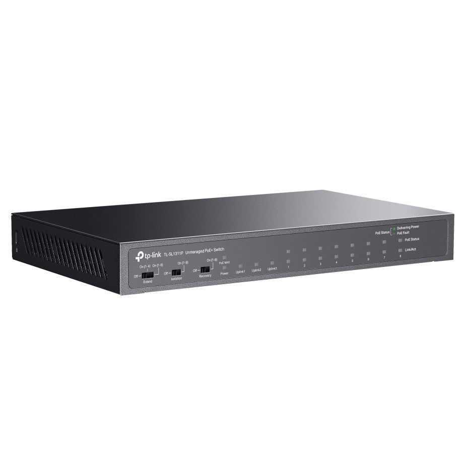 TP-LINK 8-Port, 3-Port Gigabit Desktop Switch, 8-Port PoE+, TL-SL1311P