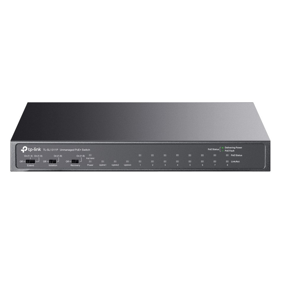 TP-LINK 8-Port, 3-Port Gigabit Desktop Switch, 8-Port PoE+, TL-SL1311P