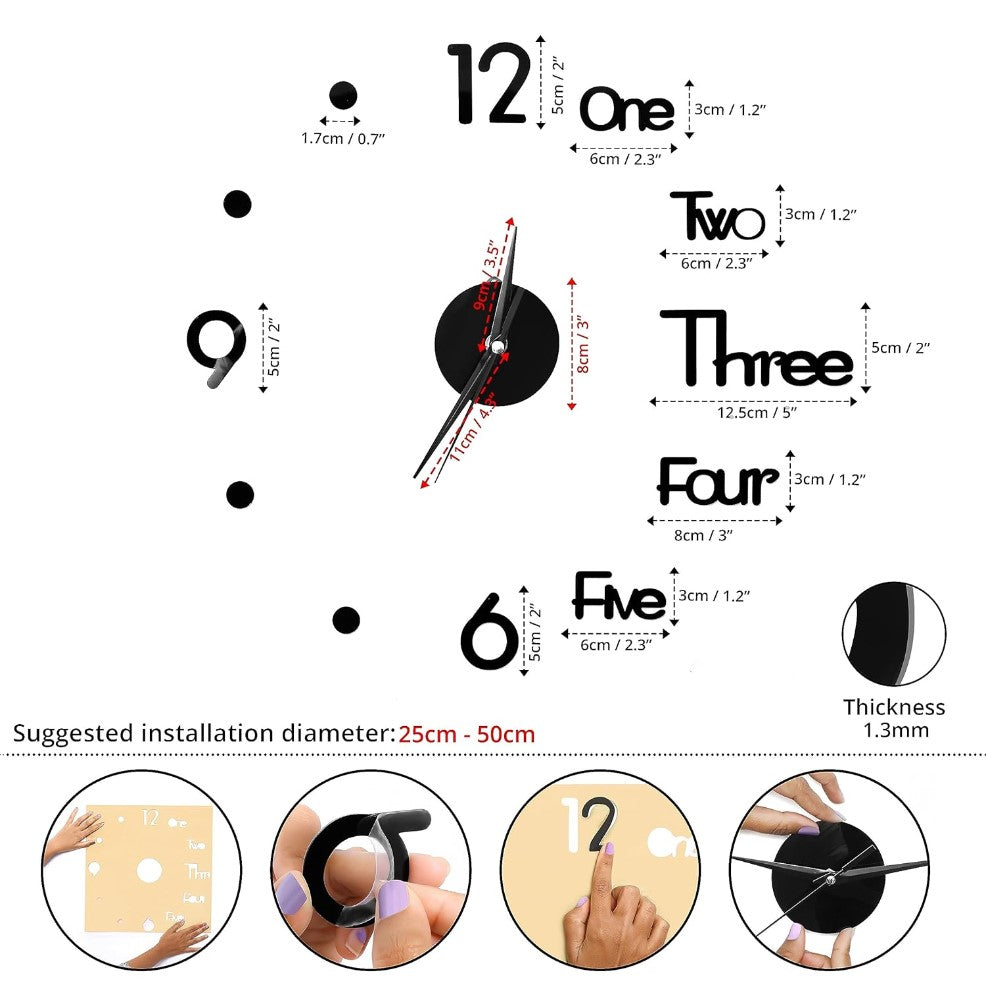 3D Sticking DIY Wall Clock | Wall Clocks in Dar Tanzania