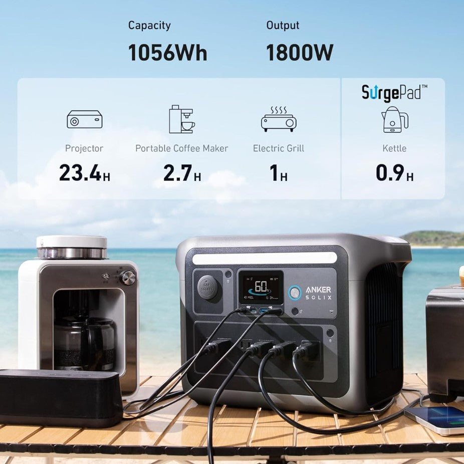 ANKER SOLIX C1000, 1056Wh, 1800W, Portable Power Station