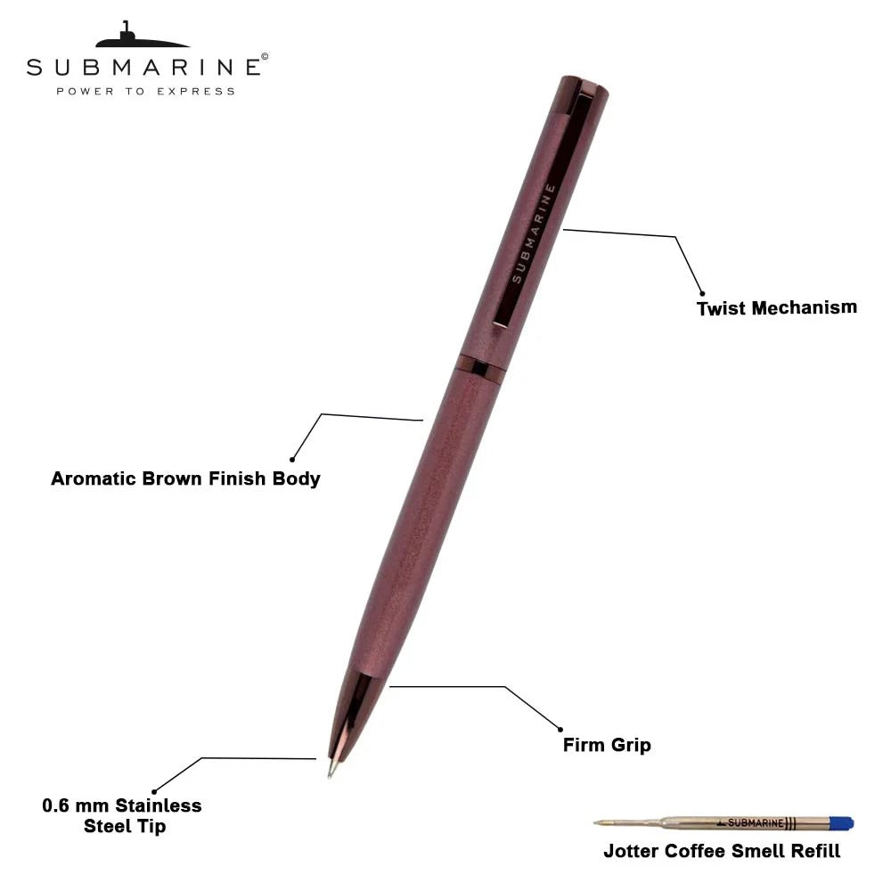 SUBMARINE Brown Macchiato Coffee Aroma Jotter Ball Pen | Tanzania