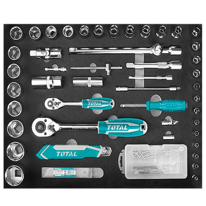 TOTAL 147pc Hand Tools Toolkit Set In Aluminum Suitcase THKTHP21476