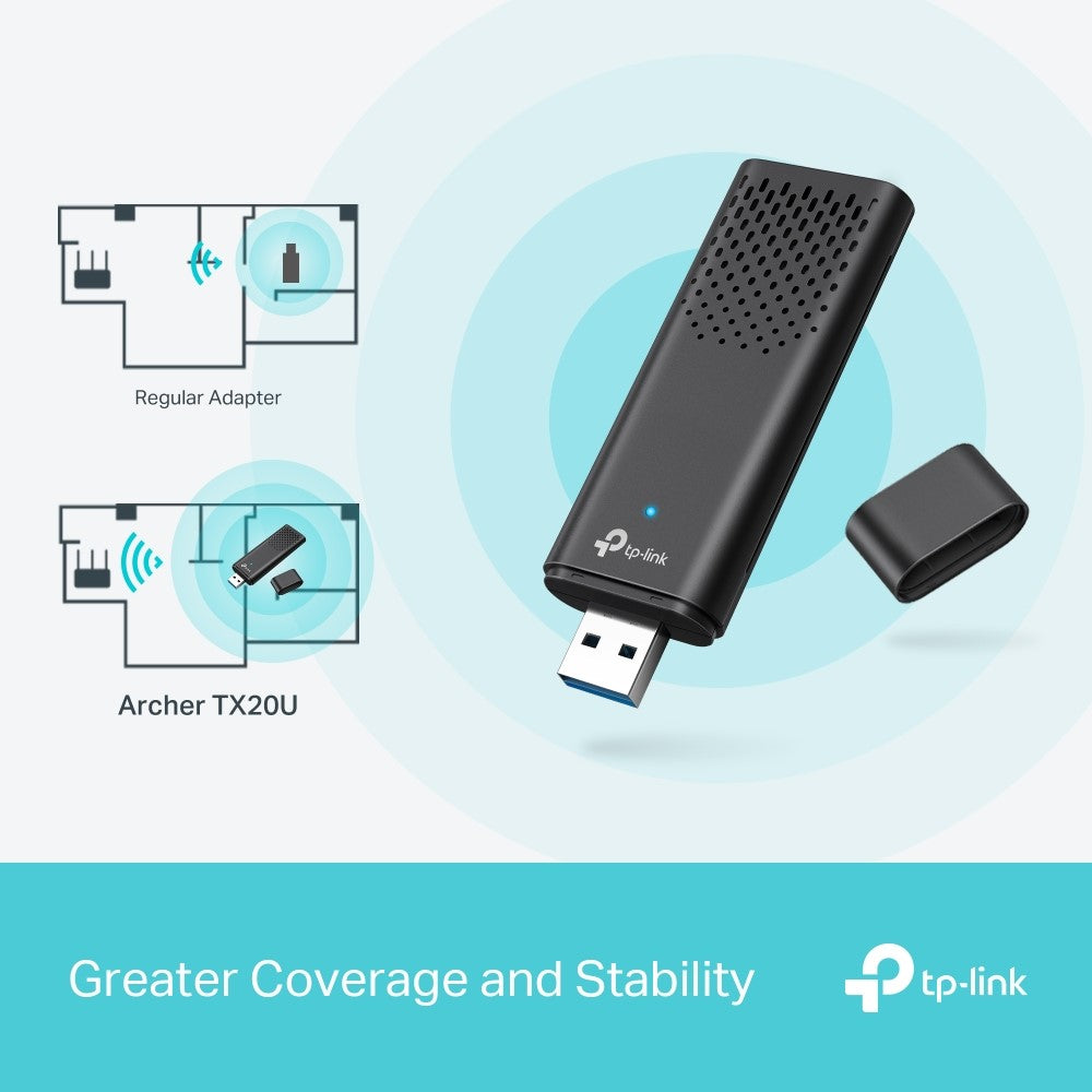 TP-LINK Archer TX20U, AX1800 Dual Band Wi-Fi 6, Wireless USB Adapter