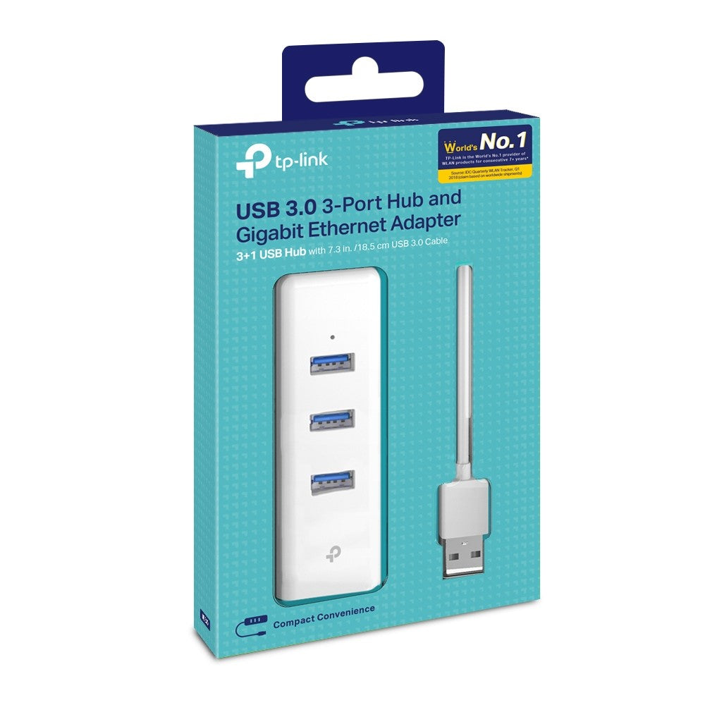 TP-LINK UE330 2 in 1 USB 3.0 x 3-Port Hub and Gigabit Ethernet Adapter