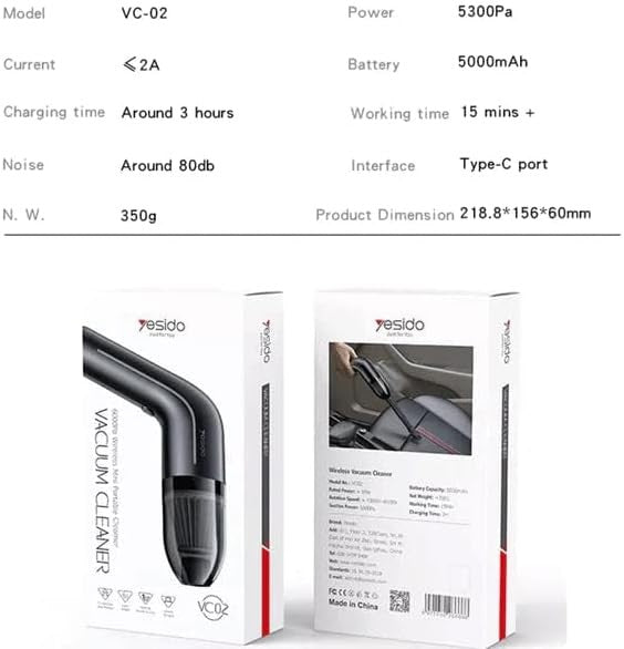 YESIDO VC02, 6000pa, Handheld Wireless Vacuum Cleaner in Dar Tanzania