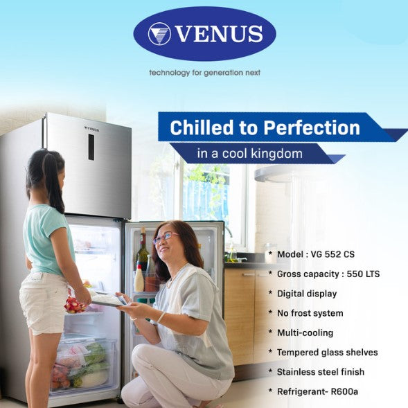 VENUS VG552CS 550 Lt, No-frost, 2 Door Fridge in Tanzania