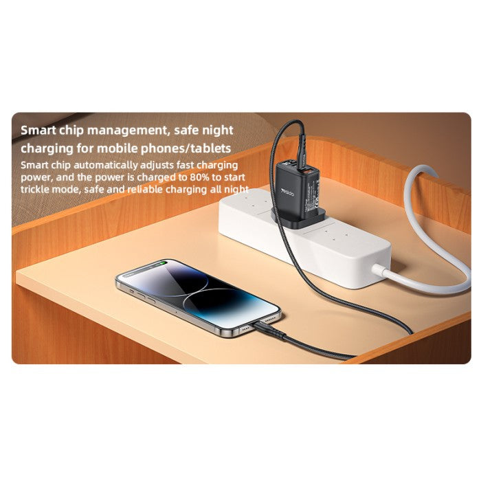 YESIDO Quick Charging PD 30W, Type-C, 1 USB, UK Plug Wall Charger YC88