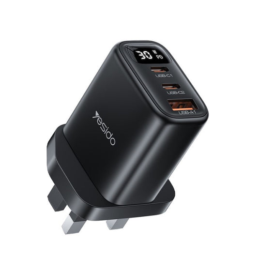 YESIDO Quick Charging PD 30W, Type-C, 1 USB, UK Plug Wall Charger YC88