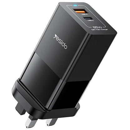 YESIDO Quick Charging PD 65W, Type-C, USB, GaN Wall Charger YC92