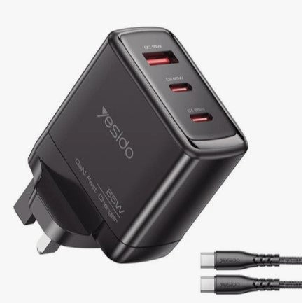 YESIDO Quick Charging PD 65W, Type-C, USB, GaN Wall Charger YC98c