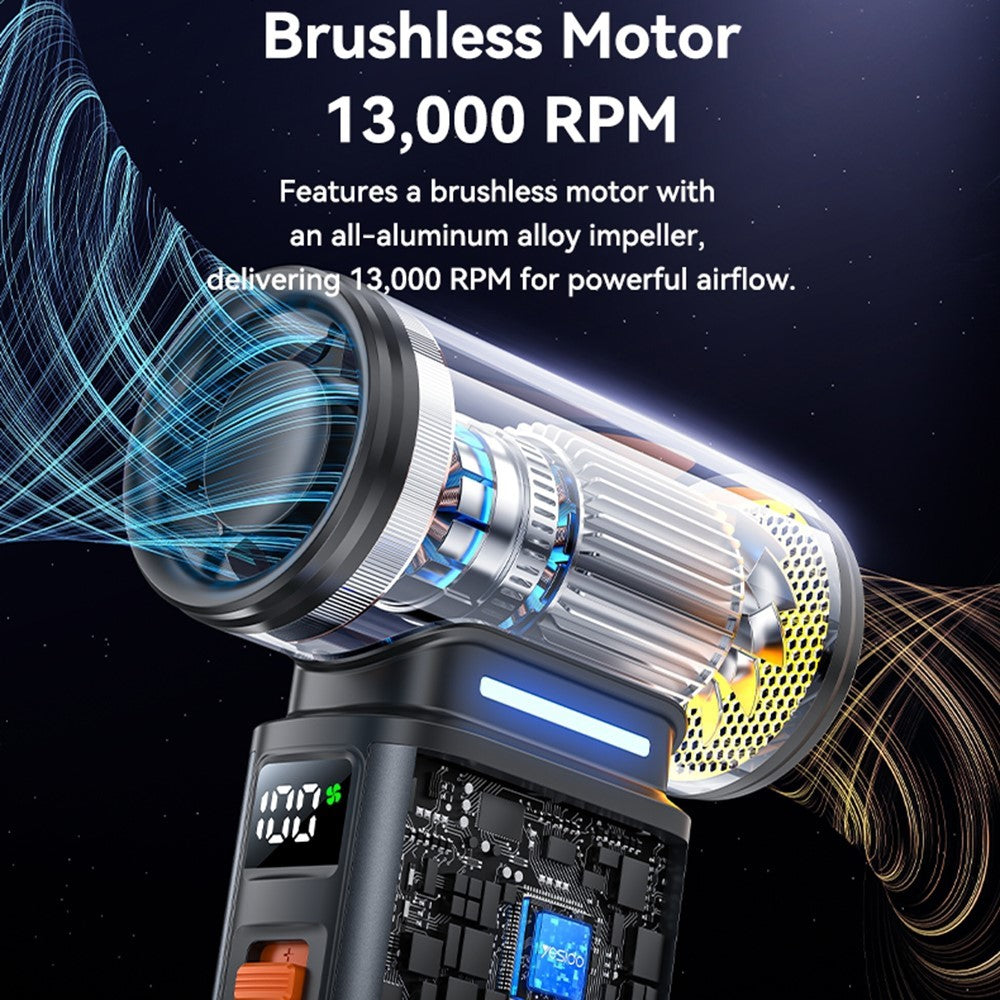 YESIDO Handheld Cordless, 13000 Rpm, Turbo Fan Blower, YF19