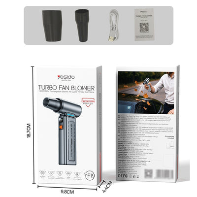 YESIDO Handheld Cordless, 13000 Rpm, Turbo Fan Blower, YF19