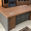 TRIX 240x100 Walnut Executive Desk with Side Cabinet | Office desks