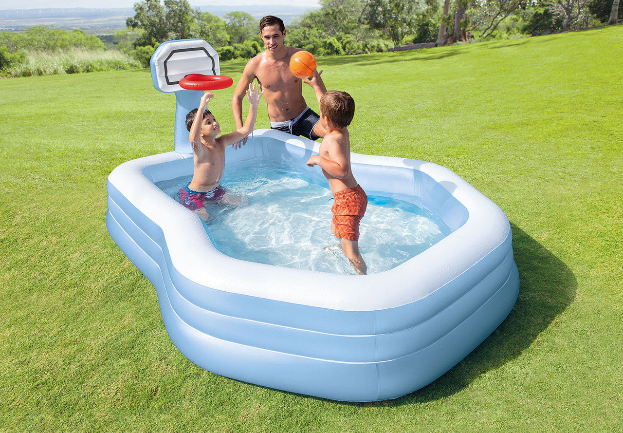 INTEX Swim Centre Shooting Hoops Inflatable Family Pool 57183