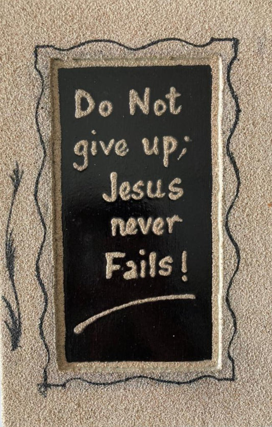 Jesus Never Fails Eggshell Frame | Handcrafted Gifts in Dar Tanzania
