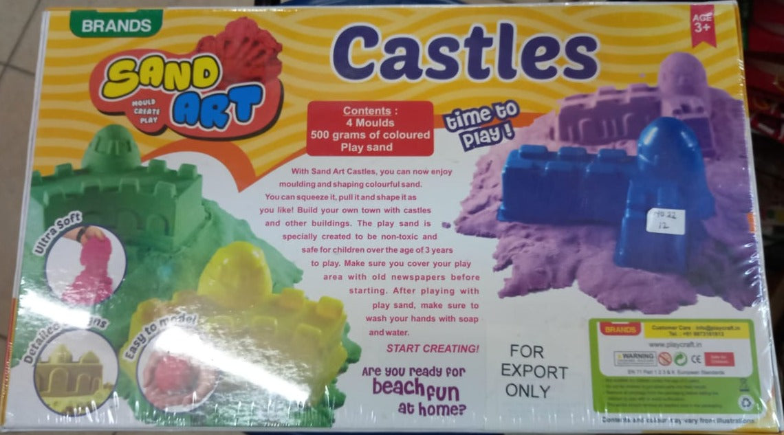 Magic Sand Beach Moulds Magic Childrens/Kids Moving Play Set 1kg Tub 6  Moulds