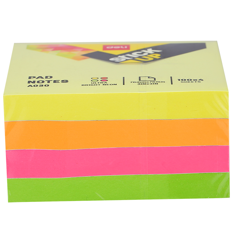 Deli 400pc 3 x 3 inch Neon Multicolor Sticky Notes in Dar Tanzania