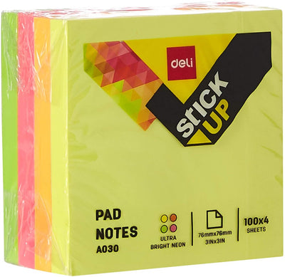 Deli 400pc 3 x 3 inch Neon Multicolor Sticky Notes in Dar Tanzania