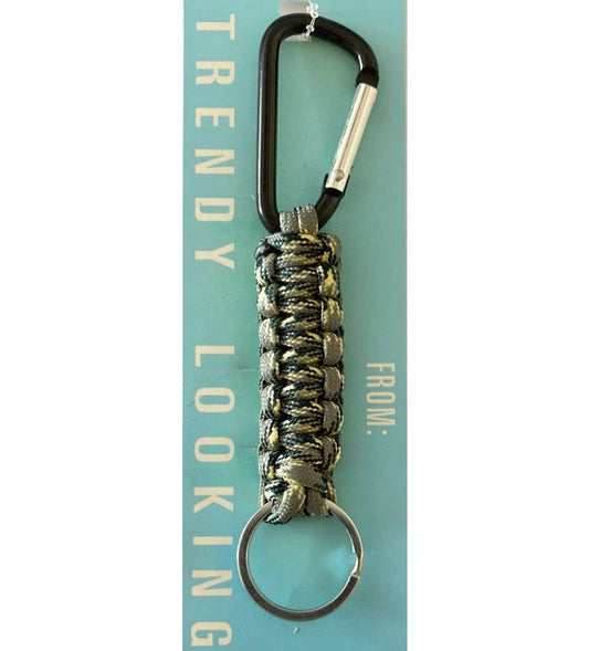 Paracord Box Knot Lanyard Keychain With Carabiner Clip