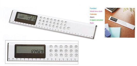 Ruler with Calculator & World Time Clock