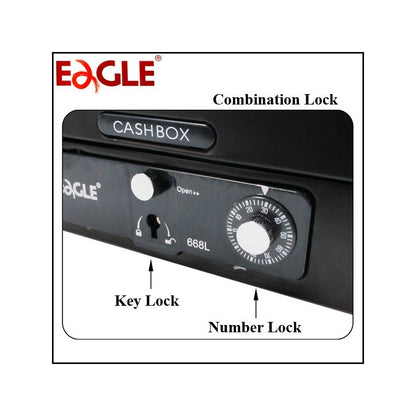 EAGLE 6 Inch Key/Number Lock Metal Cash Box | Cash Box in Dar Tanzania