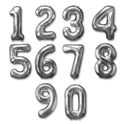Silver Number Balloons 32 Inch | Party Decorations in Dar Tanzania