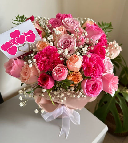 Pink Rosy 50cm Flower Bouquet | Fresh Flower bouquets in Dar Tanzania