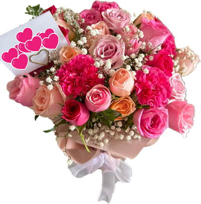 Pink Rosy 50cm Flower Bouquet | Fresh Flower bouquets in Dar Tanzania